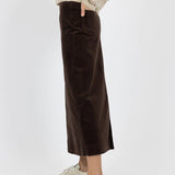 Humidity Billie Cord Skirt Cocoa