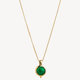 Najo Garland Yellow Gold Green Onyx Necklace